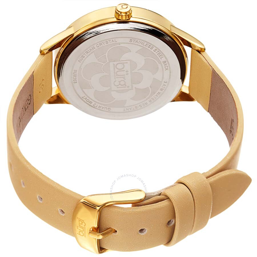 Burgi White Mother of Pearl Dial Ladies Watch BUR203YG - Dawson Watches #4