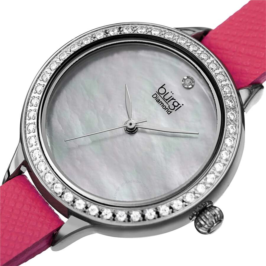 Burgi Diamond White Mother of Pearl Dial Ladies Watch BUR224PK - Dawson Watches #2