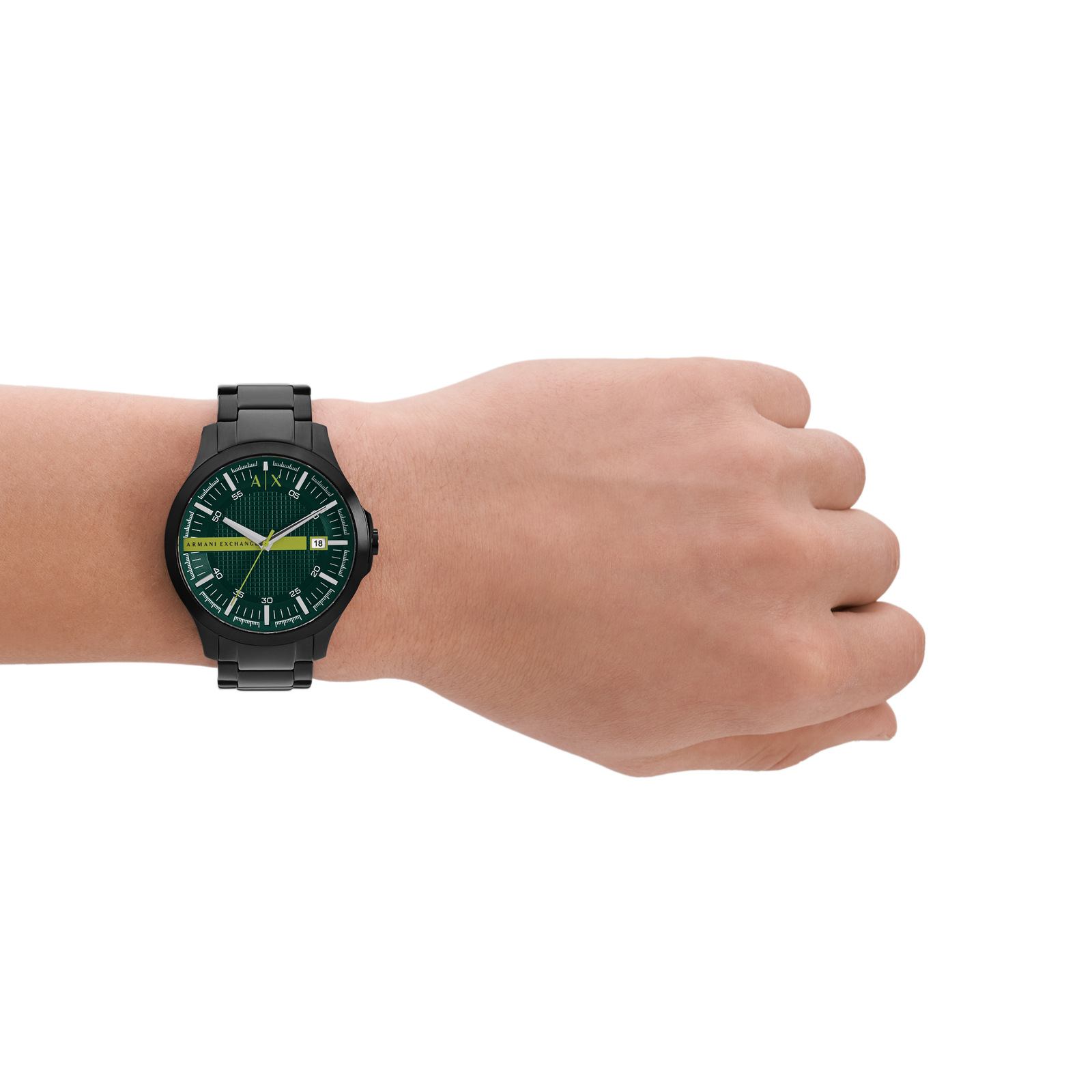 Armani Exchange Hampton Green Dial Black Watch - AX2450