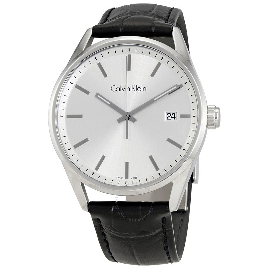 Calvin Klein Formality Silver Dial Black Leather Men's Watch K4M211C6 - Dawson Watches