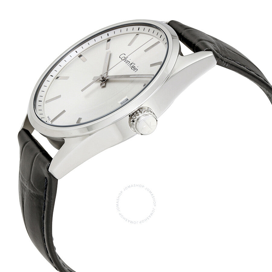 Calvin Klein Formality Silver Dial Black Leather Men's Watch K4M211C6 - Dawson Watches #2