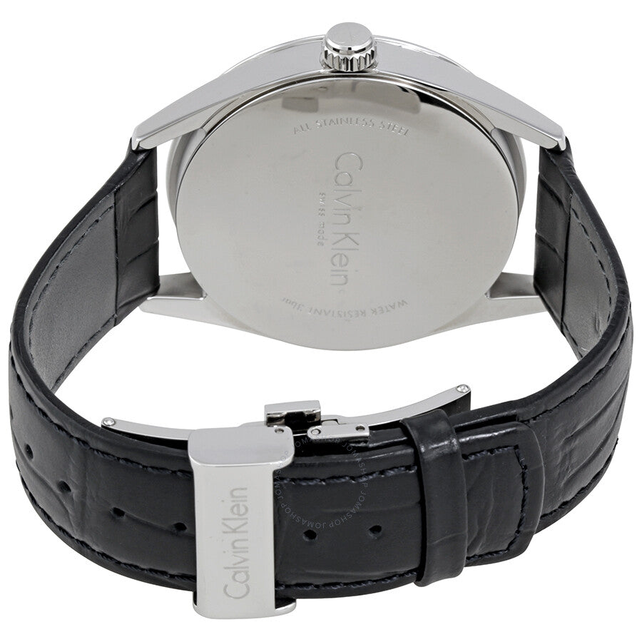 Calvin Klein Formality Silver Dial Black Leather Men's Watch K4M211C6 - Dawson Watches #3