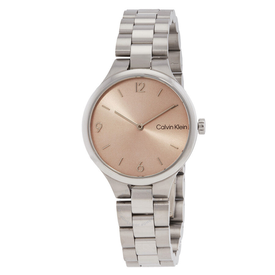 Calvin Klein Linked Quartz Pink Dial Ladies Watch 25200129 - Dawson Watches