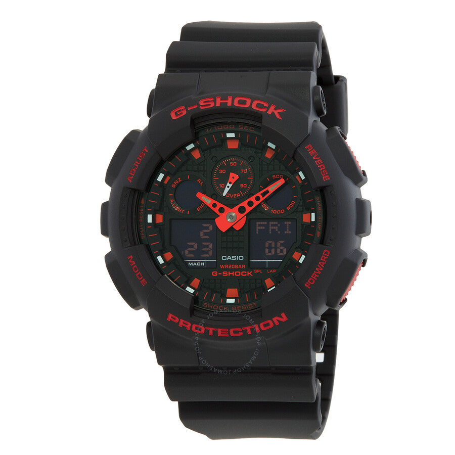 Casio Alarm Quartz Analog-Digital Black Dial Men's Watch GA100BNR-1A - Dawson Watches