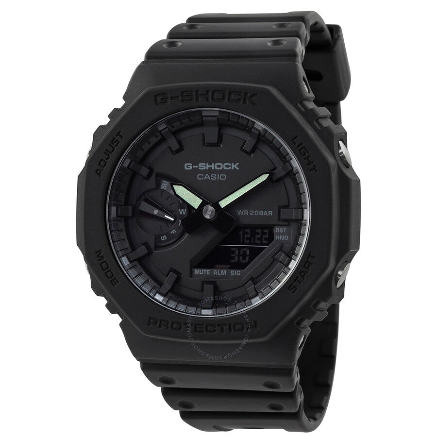 Casio Alarm World Time Quartz Analog-Digital Black Dial Men's Watch GA2100-1A1 - Dawson Watches