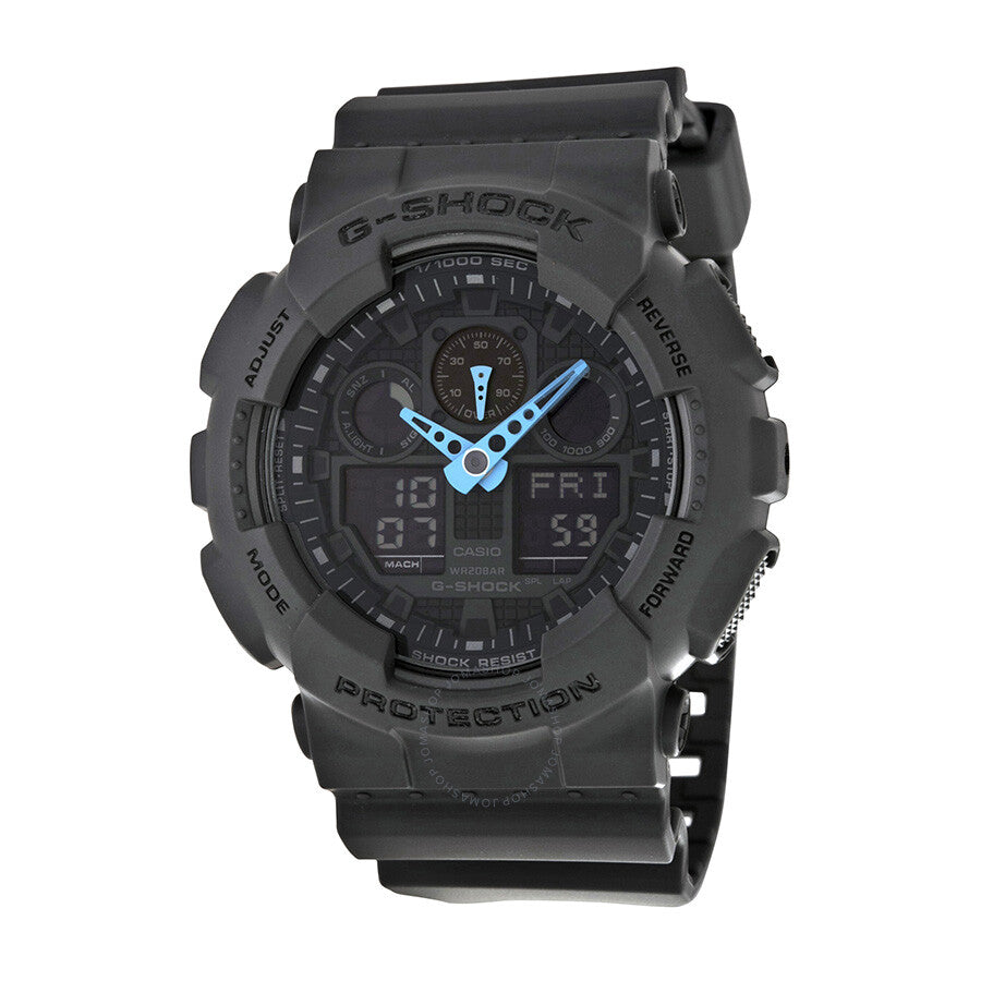 Casio G Shock Grey Digital Dial Resin Men's Watch GA100C-8ACR - Dawson Watches