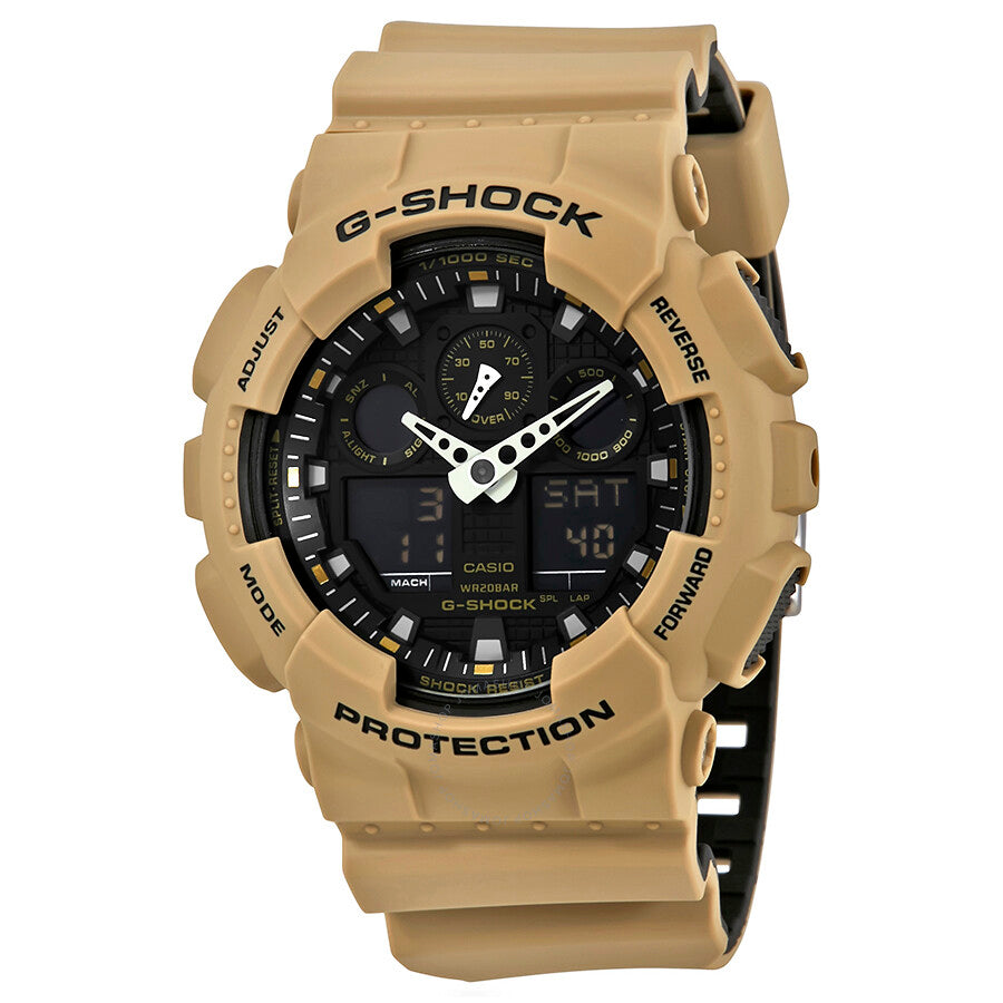 Casio G-Shock Black Dial Men's Sand Beige Sports Watch GA100L-8A - Dawson Watches