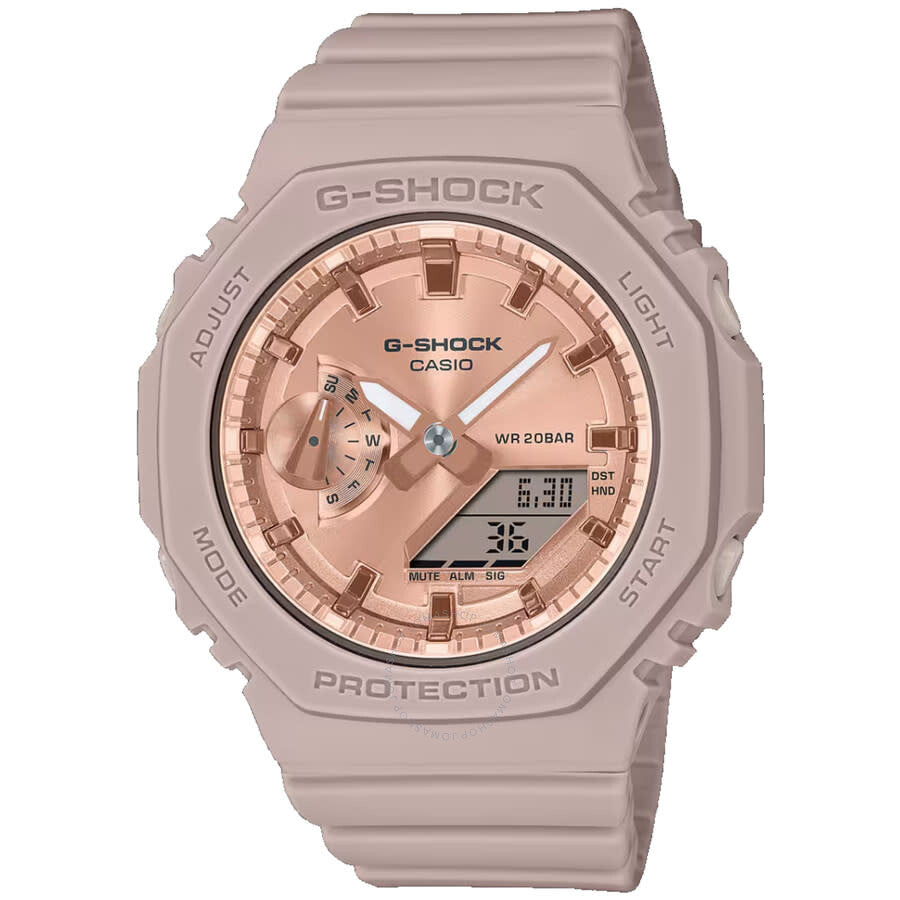Casio GMAS-2100 Quartz Analog-Digital Rose Gold Dial Ladies Watch GMAS2100MD-4A - Dawson Watches