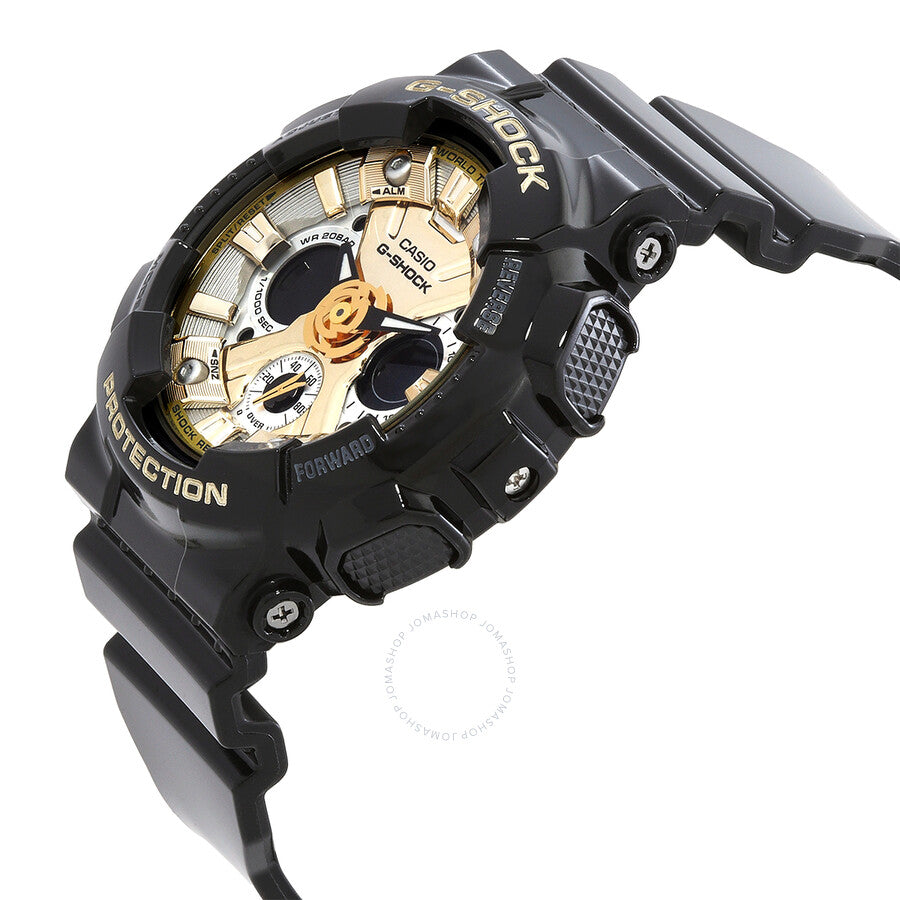 Casio G-Shock Alarm World Time Quartz Analog-Digital Gold Dial Ladies Watch GMAS120GB-1A - Dawson Watches #2