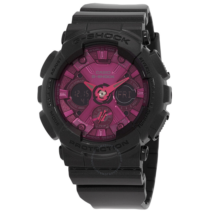 Casio G-SHOCK Alarm World Time Quartz Analog-Digital Pink Dial Unisex Watch GMA-S120RB-1A - Dawson Watches