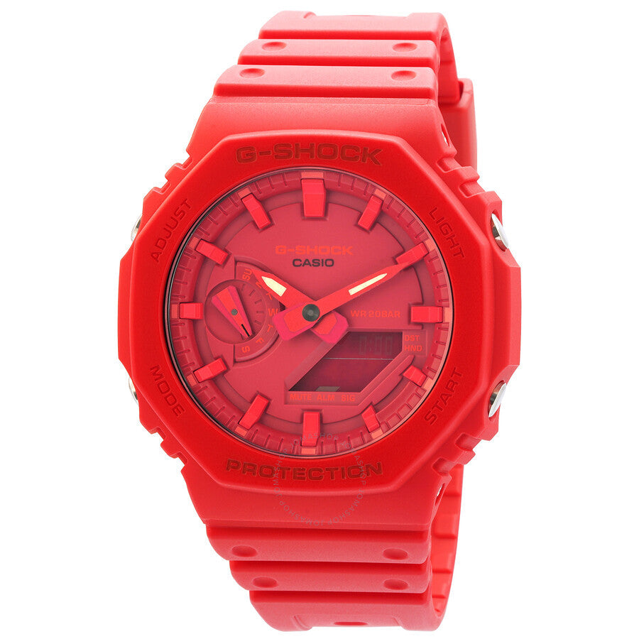 Casio G-Shock Alarm World Time Quartz Analog-Digital Red Dial Men's Watch GA2100-4A - Dawson Watches