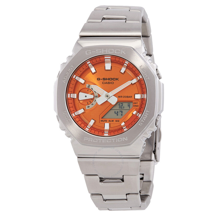 Casio G-Shock G-Steel 2100 Series Quartz Analog-Digital Orange Dial Men's Watch GM2110D-4A - Dawson Watches