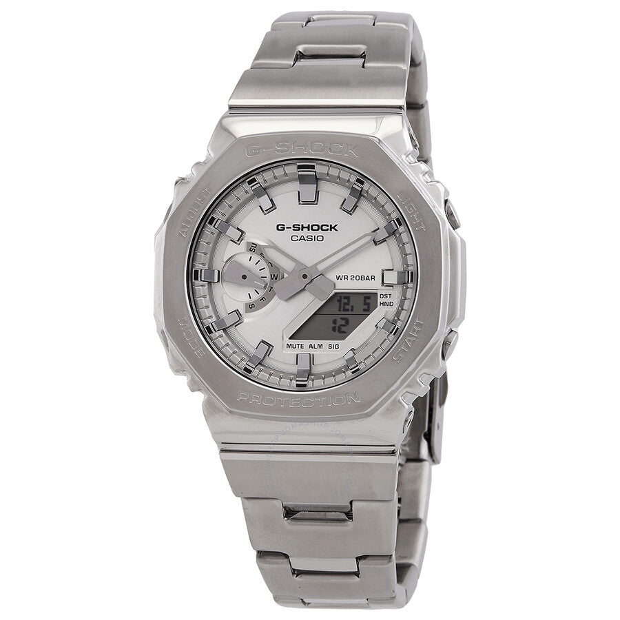 Casio G-Shock G-Steel 2100 Series Silver-tone Dial Men's Watch GM2110D-7A - Dawson Watches
