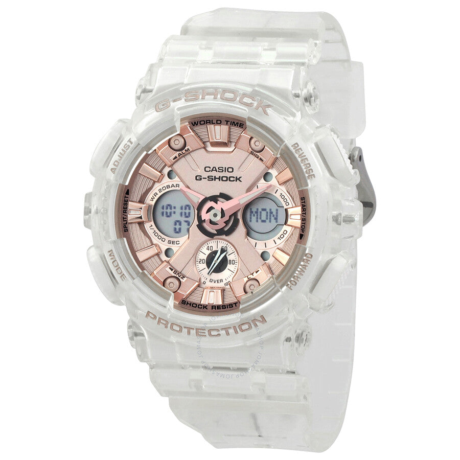 Casio G-Shock Perpetual Alarm World Time Chronograph Quartz Analog-Digital Ladies Watch GMA-S120SR-7A - Dawson Watches