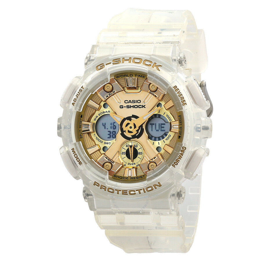 Casio G-Shock Perpetual Quartz Analog-Digital Gold Dial Ladies Watch GMA-S120SG-7A - Dawson Watches