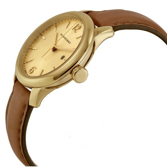 Burberry Women’s Swiss Made Leather Strap Gold Dial Women's Watch BU10101 - Dawson Watches #2