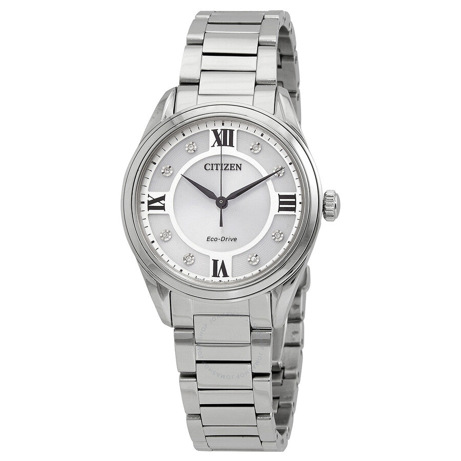 Citizen Arezzo Eco-Drive Silver Dial Ladies Watch EM0870-58A - Dawson Watches