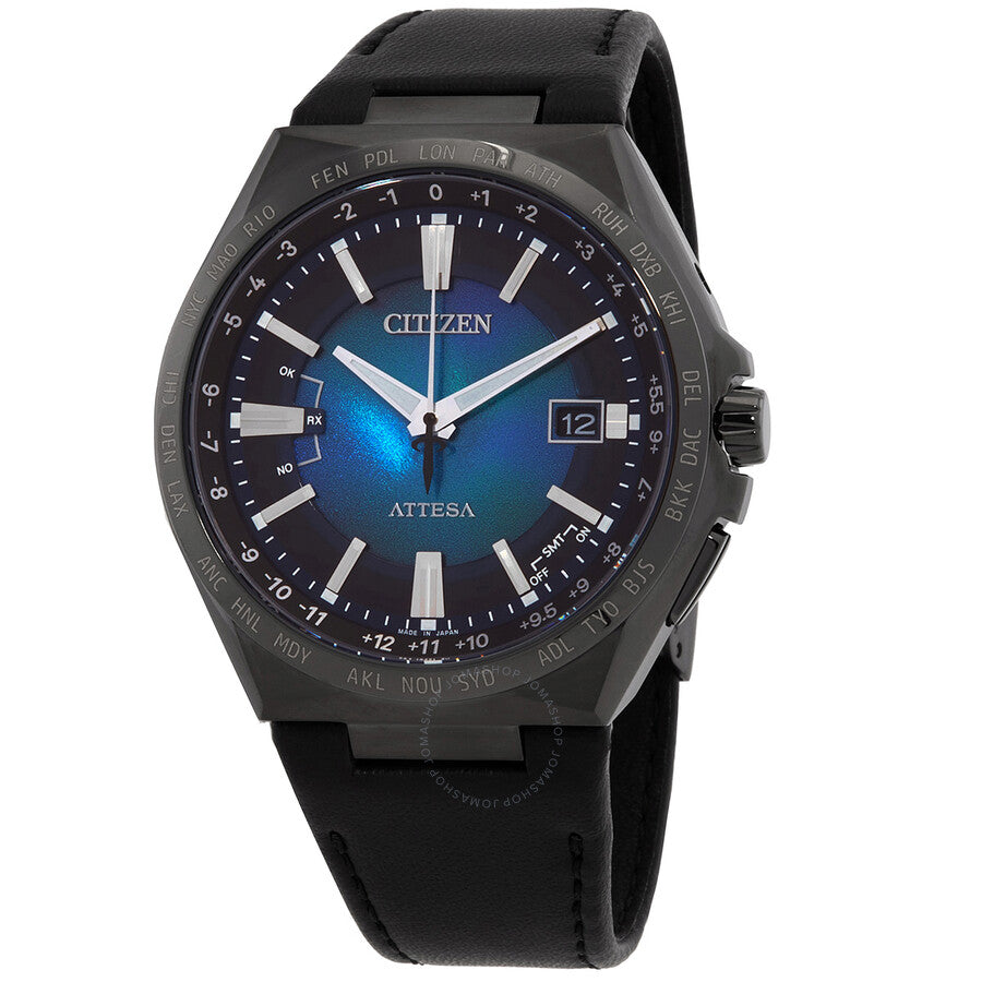 Citizen Attesa Perpetual GMT Eco-Drive Blue Dial Men's Watch CB0215-18L - Dawson Watches