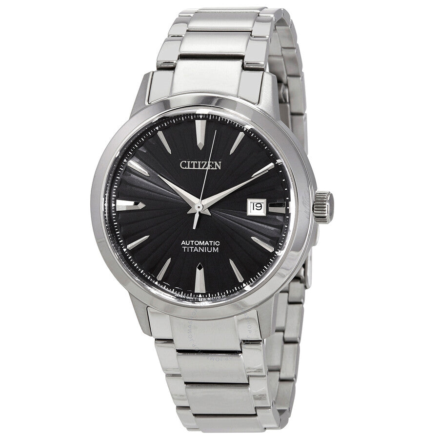 Citizen Automatic Black Dial Titanium Men's Watch NJ2180-89H - Dawson Watches