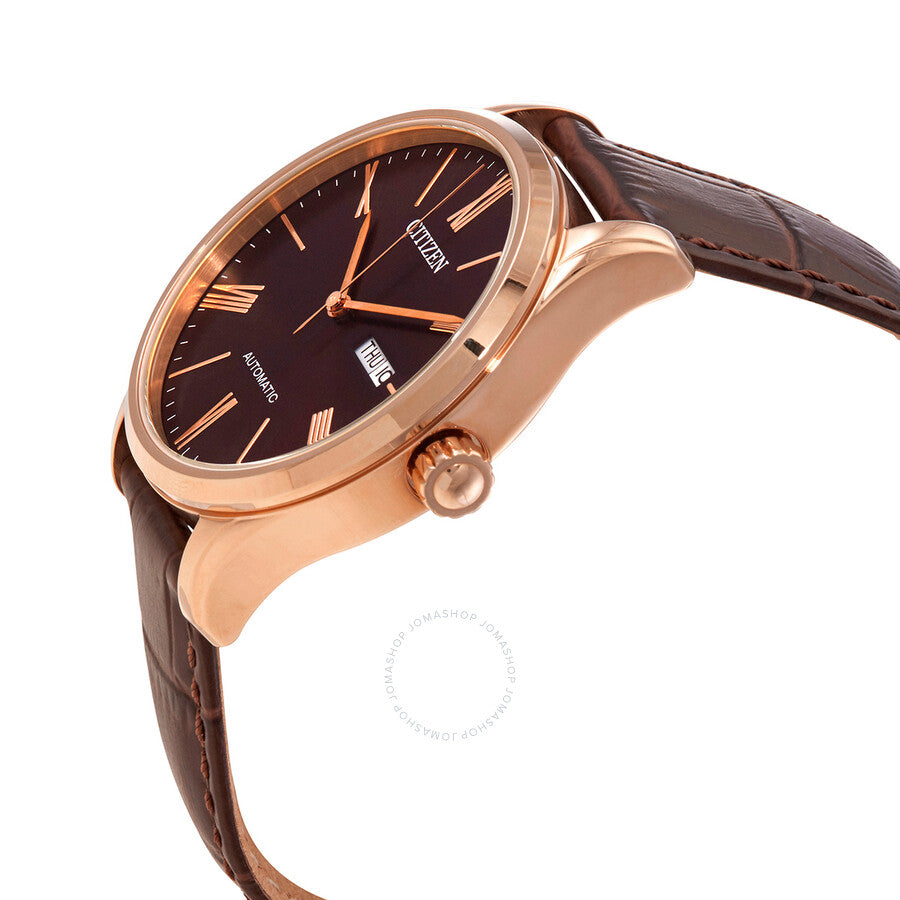 Citizen Automatic Brown Dial Brown Leather Men's Watch NH8363-14X - Dawson Watches #2