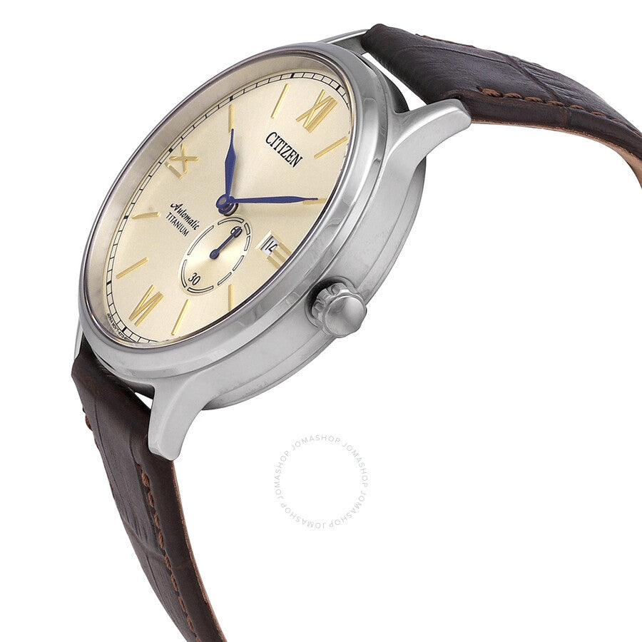 Citizen Automatic Champagne Dial Brown Leather Men's Watch NJ0090-13P - Dawson Watches #2