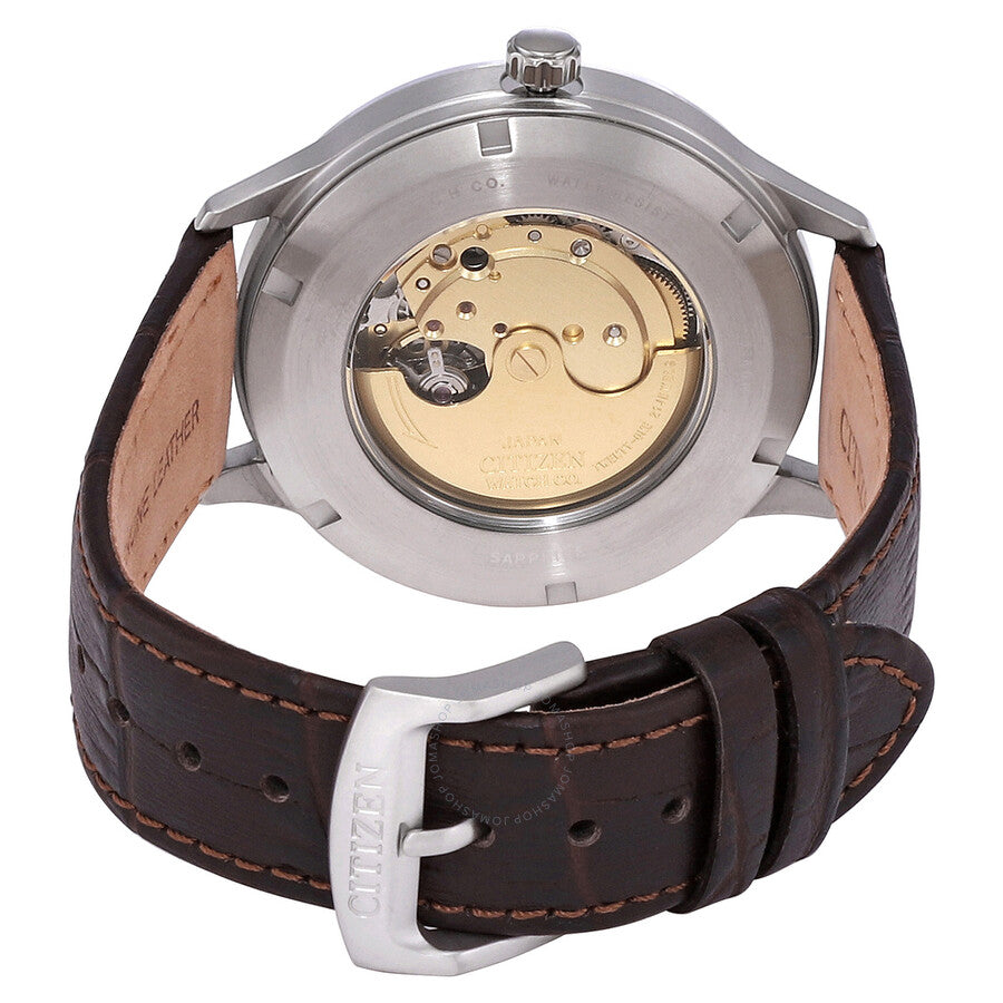 Citizen Automatic Champagne Dial Brown Leather Men's Watch NJ0090-13P - Dawson Watches #3