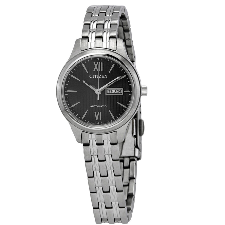 Citizen Automatic Day-Date Black Dial Stainless Steel Ladies Watch PD7130-51E - Dawson Watches