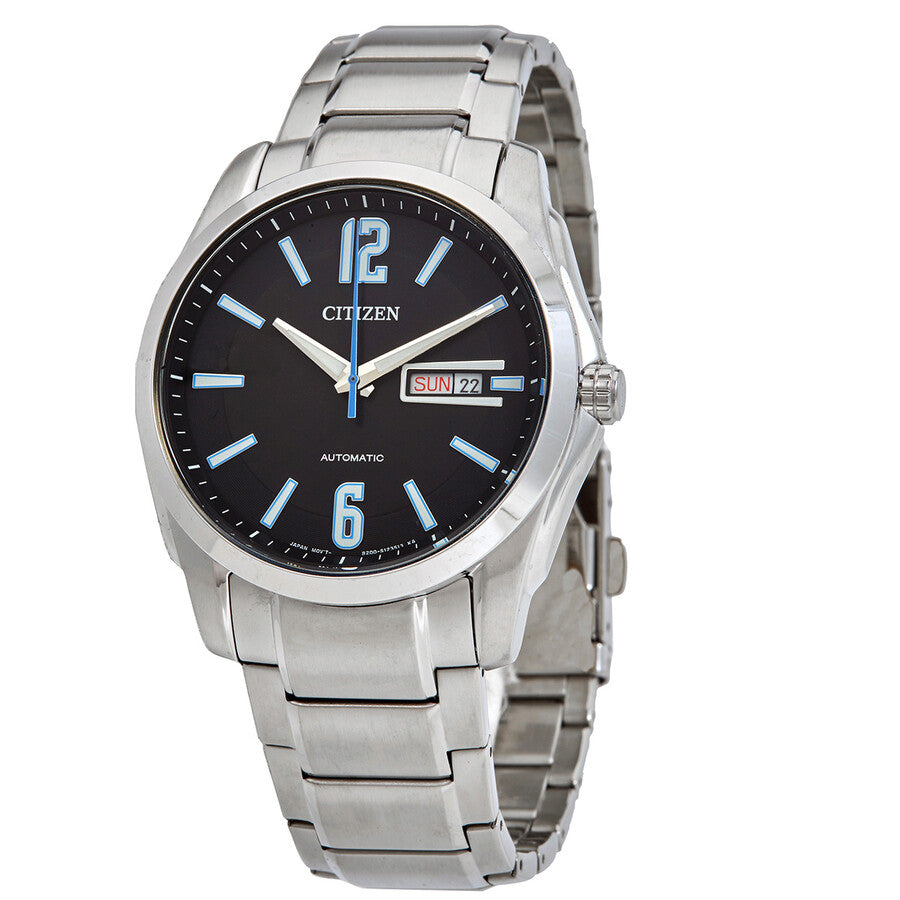 Citizen Automatic Day-Date Black Dial Stainless Steel Men's Watch NH7490-55E - Dawson Watches