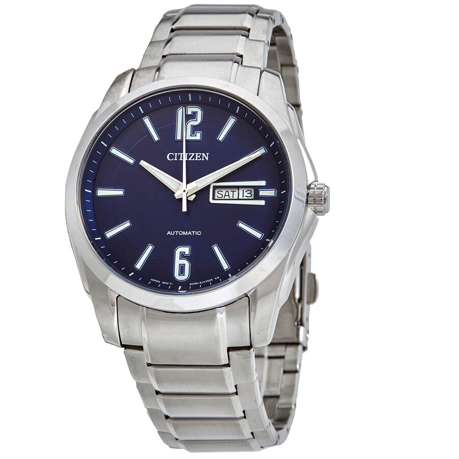 Citizen Automatic Day-Date Blue Dial Stainless Steel Men's Watch NH7490-55L - Dawson Watches
