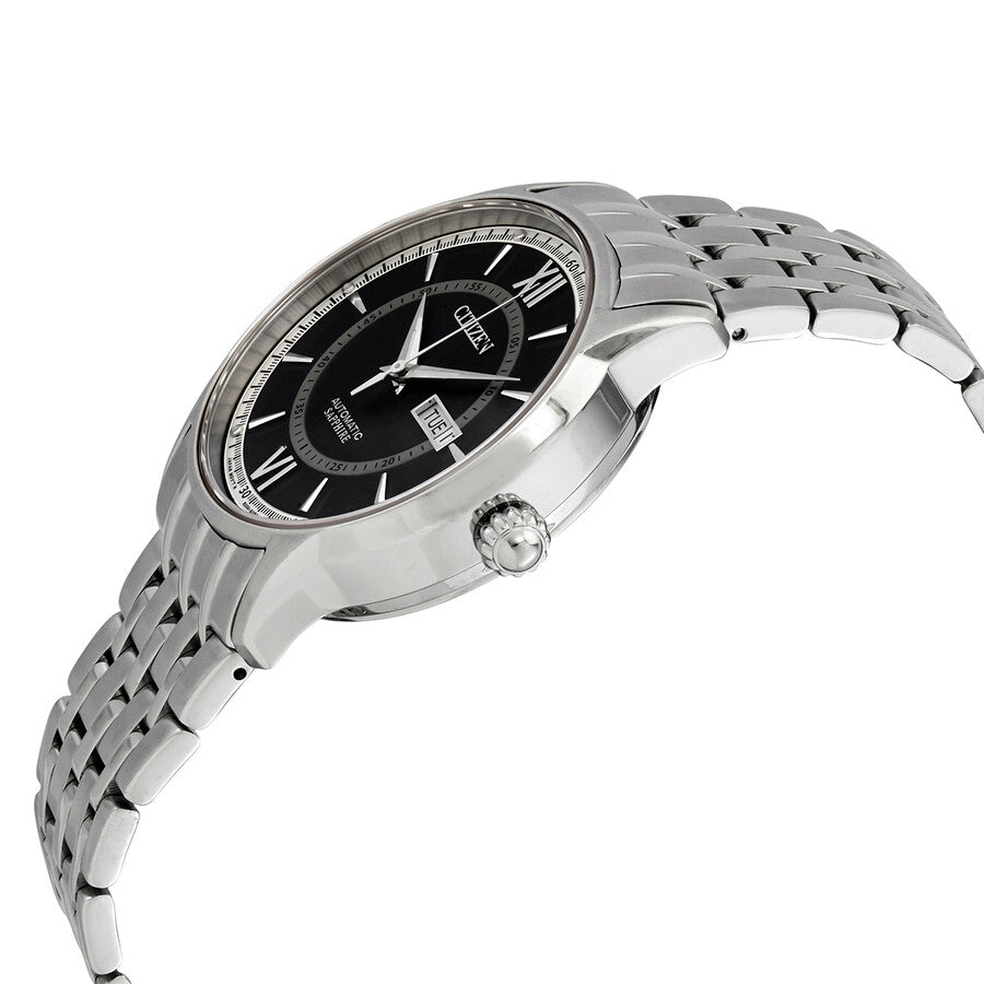 Citizen Automatic Sapphire Day-Date Black Dial Stainless Steel Men's Watch NH8325-56E - Dawson Watches #2