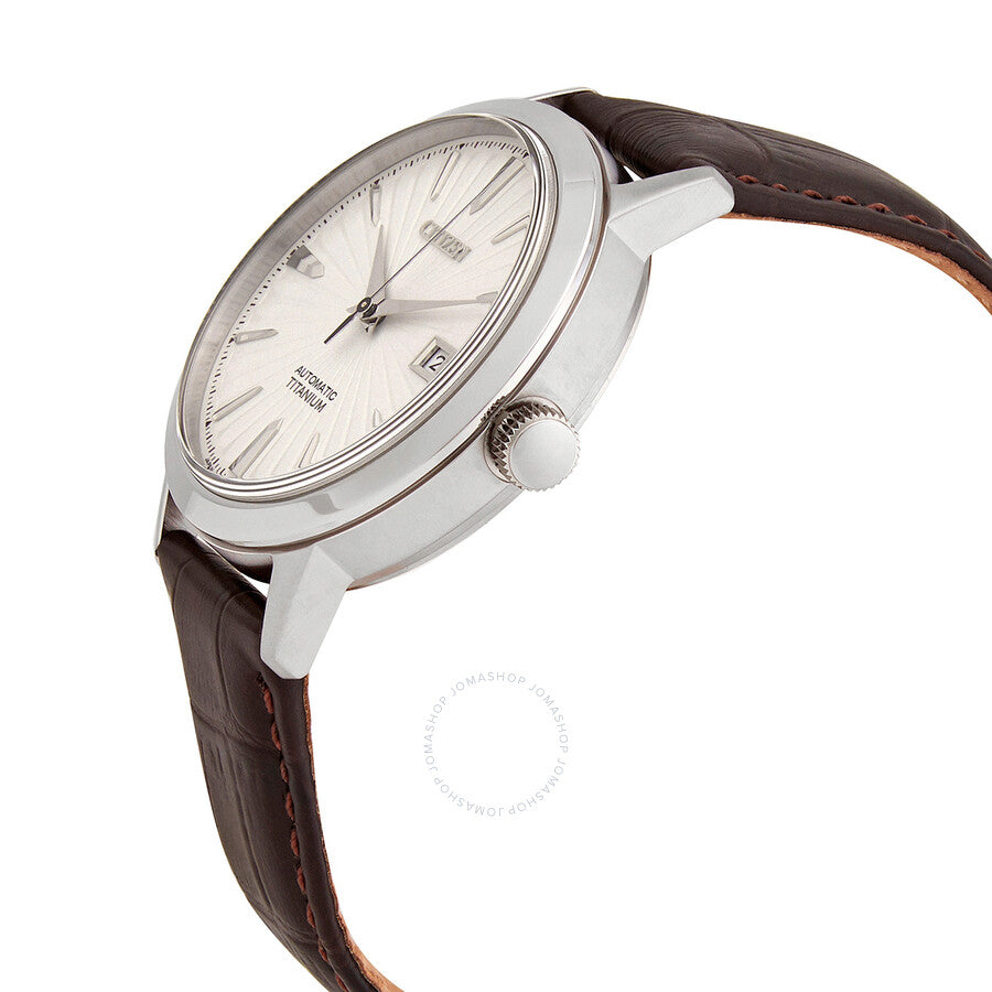 Citizen Automatic Silver Dial Black Leather Men's Watch NJ2180-11A - Dawson Watches #2