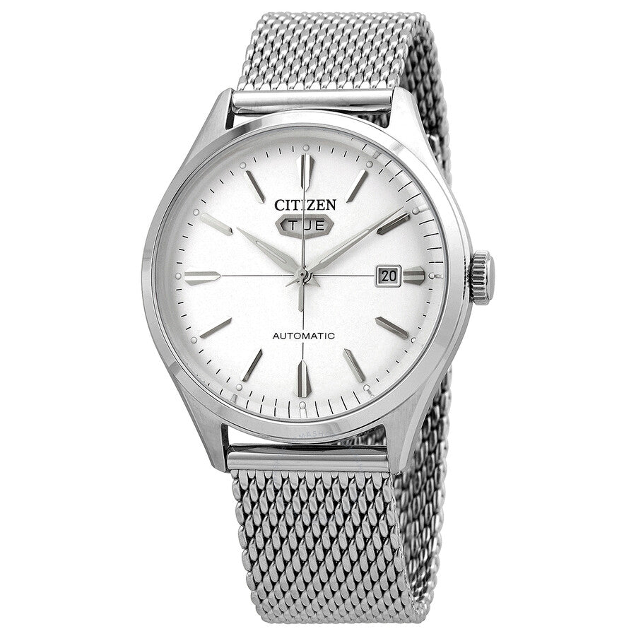 Citizen Automatic Silver Dial Stainless Steel Mesh Men's Watch NH8390-89A - Dawson Watches
