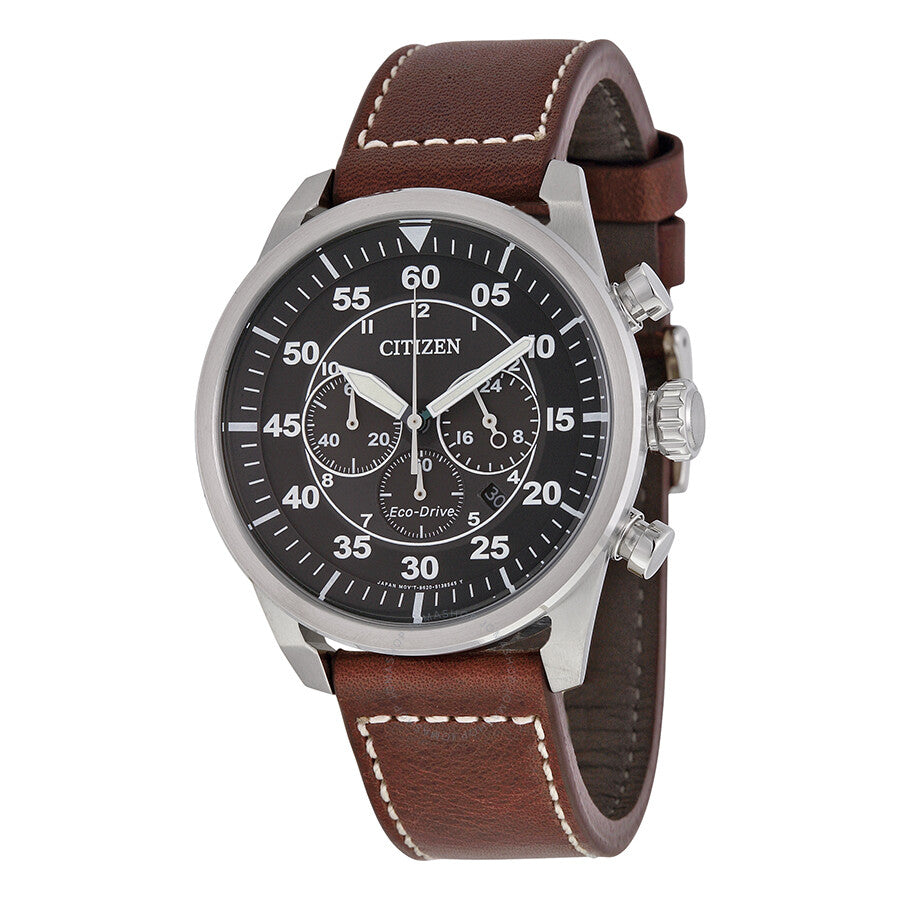 Citizen Avion Eco-Drive Chronograph Black Dial Men's Watch CA4210-24E - Dawson Watches