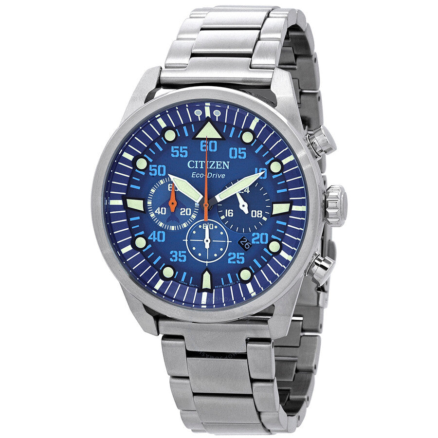 Citizen Avion Chronograph Eco-Drive Blue Dial Men's Watch CA4211-72L - Dawson Watches