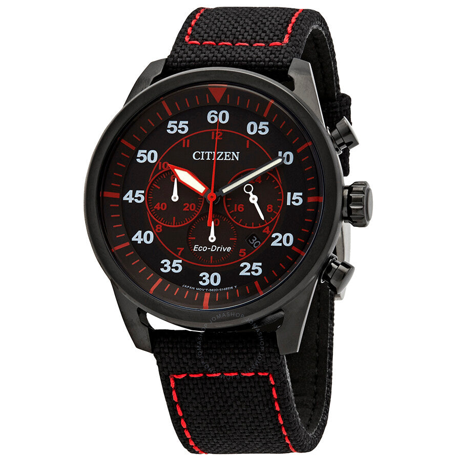 Citizen Avion Chronograph Quartz Black Dial Men's Watch CA4215-12E - Dawson Watches