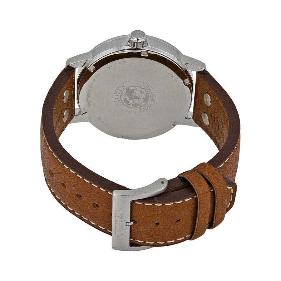 Citizen Avion Multi-Function Eco Drive Black Dial Brown Leather Men's Watch AO9030-05E - Dawson Watches #3
