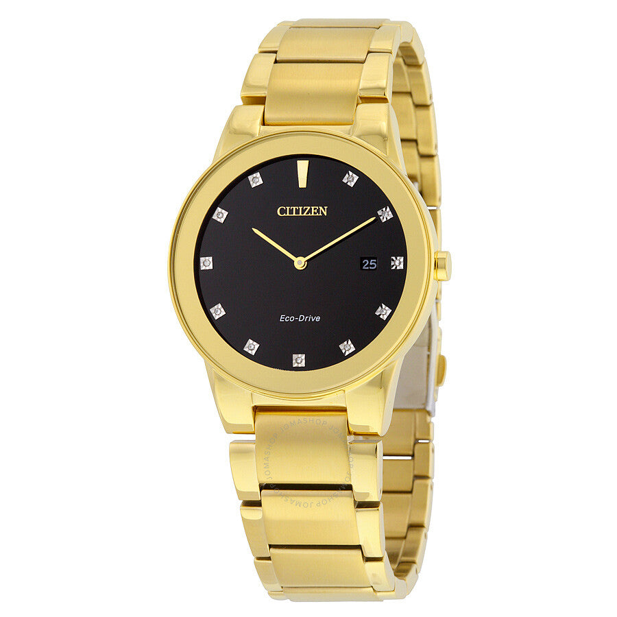 Citizen Axiom Black Dial Gold-tone Diamond Men's Watch AU1062-56G - Dawson Watches