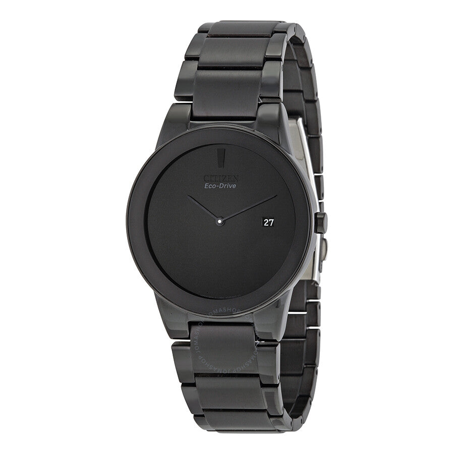 Citizen Axiom Eco Drive Black Dial Black Ion-plated Men's Watch AU1065-58E - Dawson Watches