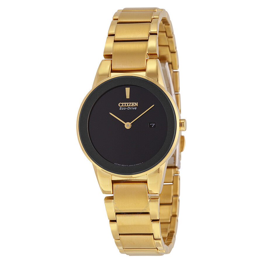 Citizen Axiom Black Dial Yellow Gold-tone Ladies Watch GA1052-55E - Dawson Watches