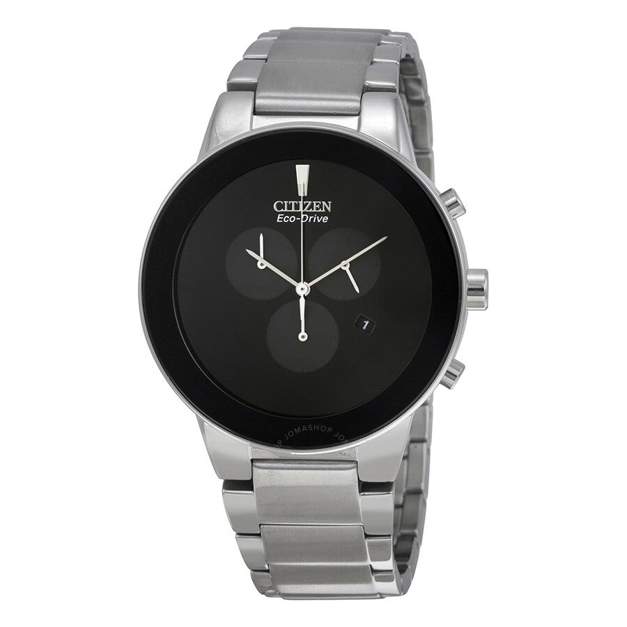 Citizen Axiom Eco-Drive Chronograph Black Dial Men's Watch AT2240-51E - Dawson Watches
