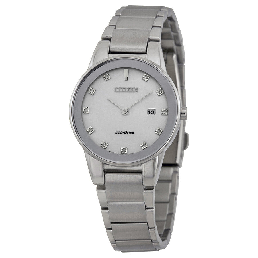 Citizen Axiom Eco-drive Silver Dial Ladies Watch Ga1050-51b - Dawson Watches
