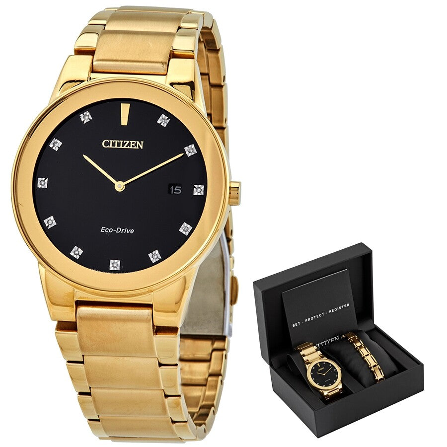 Citizen Axiom Quartz Diamond Black Dial Men's Watch AU1062-64G - Dawson Watches