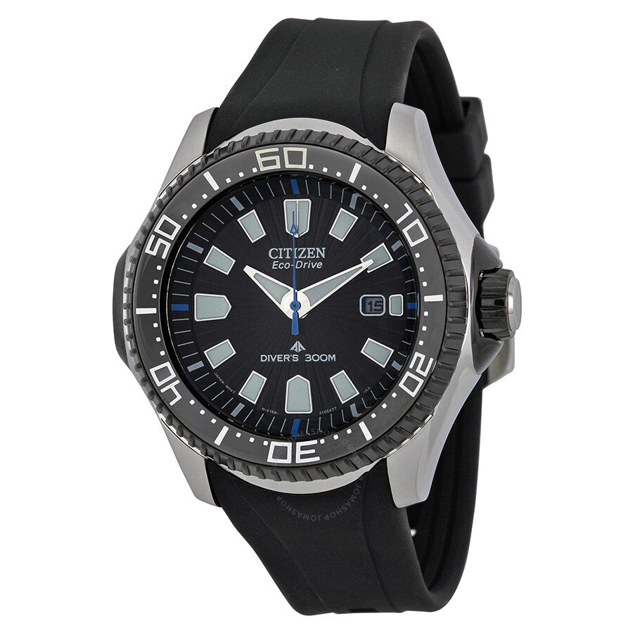Citizen Promaster Diver 300 Meters Eco-Drive Black Dial Black Rubber Men's Watch BN0085-01E - Dawson Watches
