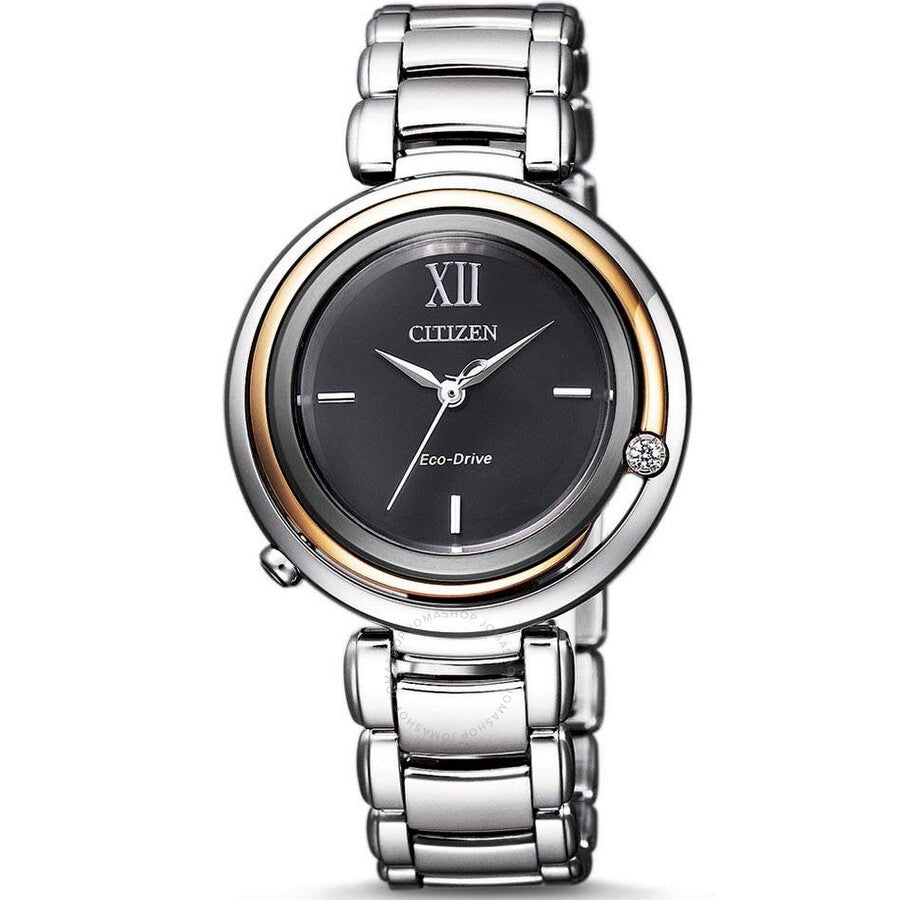 Citizen Diamond Black Dial Black Dial Ladies Watch EM0658-87E - Dawson Watches