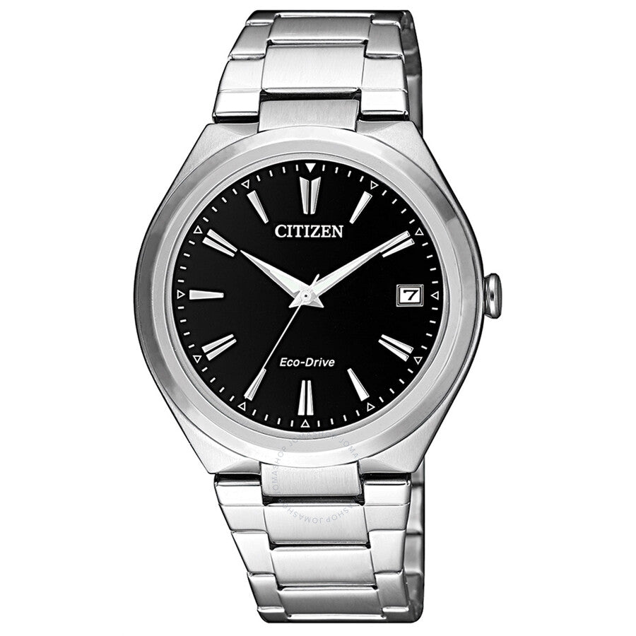 Citizen Eco-Drive Black Dial Stainless Steel Ladies Watch FE6020-56F - Dawson Watches