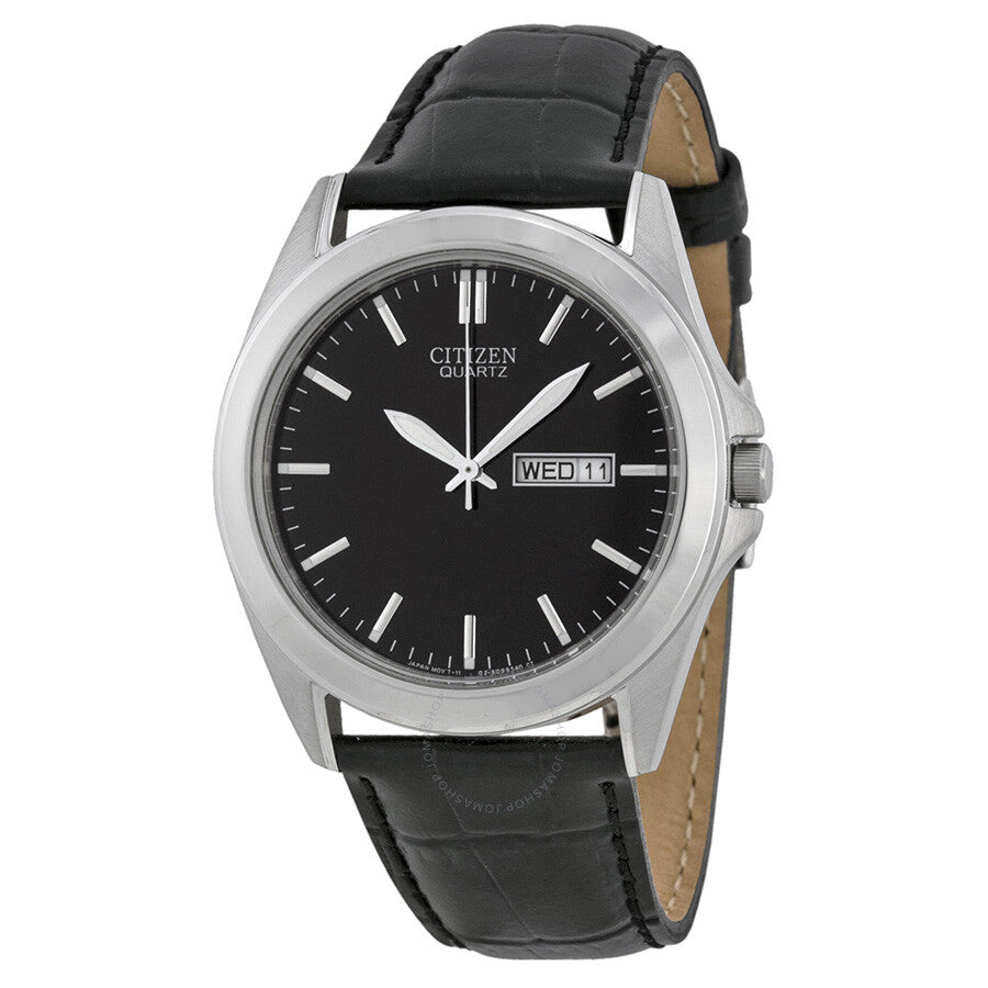 Citizen Black Dial Black Leather Men's Watch BF0580-06E - Dawson Watches