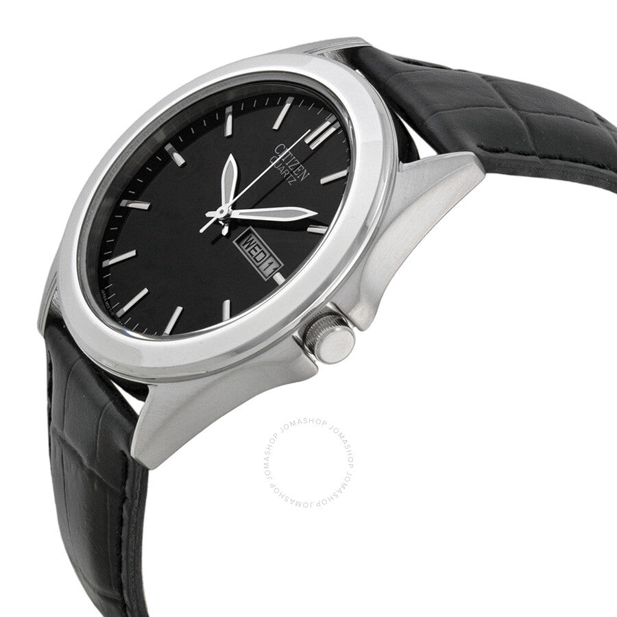 Citizen Black Dial Black Leather Men's Watch BF0580-06E - Dawson Watches #2
