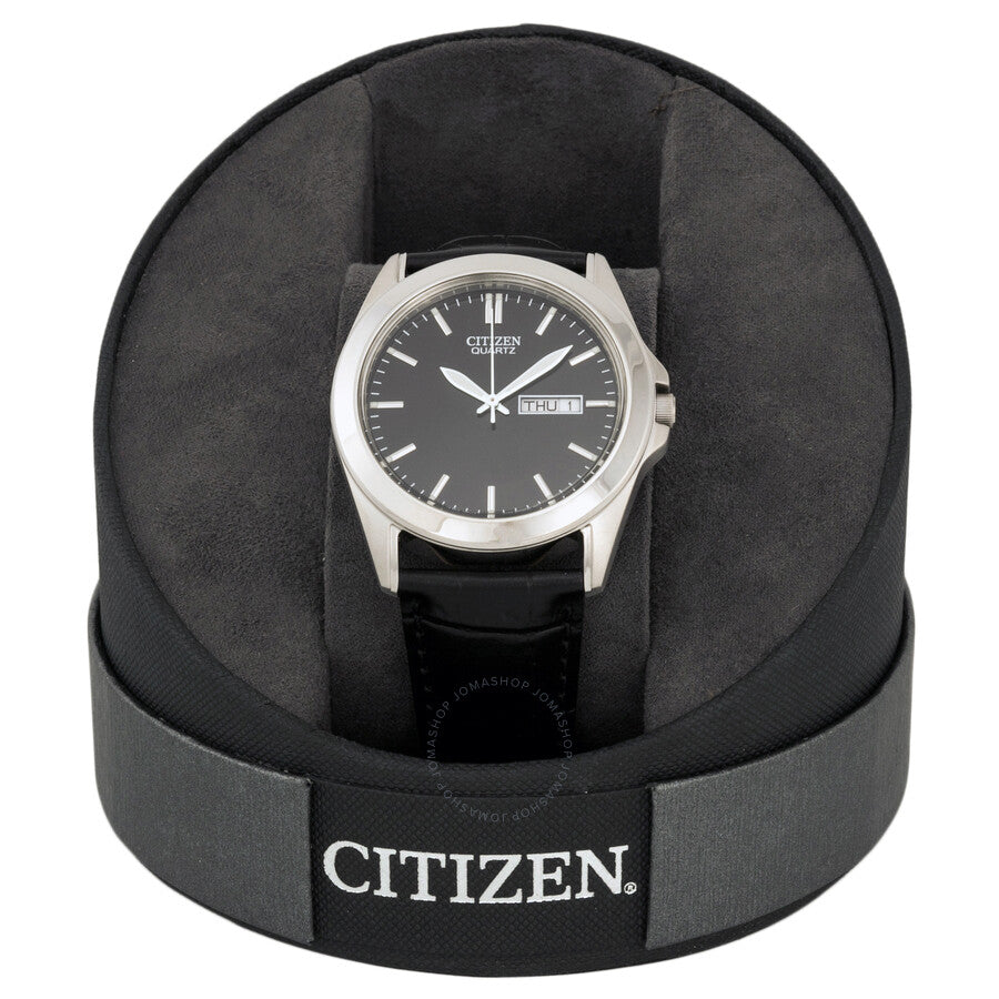 Citizen Black Dial Black Leather Men's Watch BF0580-06E - Dawson Watches #4