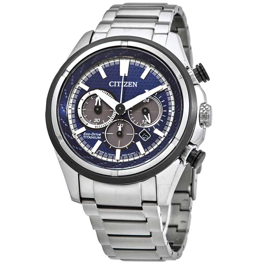 Citizen Blue Dial Eco-Drive Super Titanium Chronograph Watch CA4241-55L - Dawson Watches