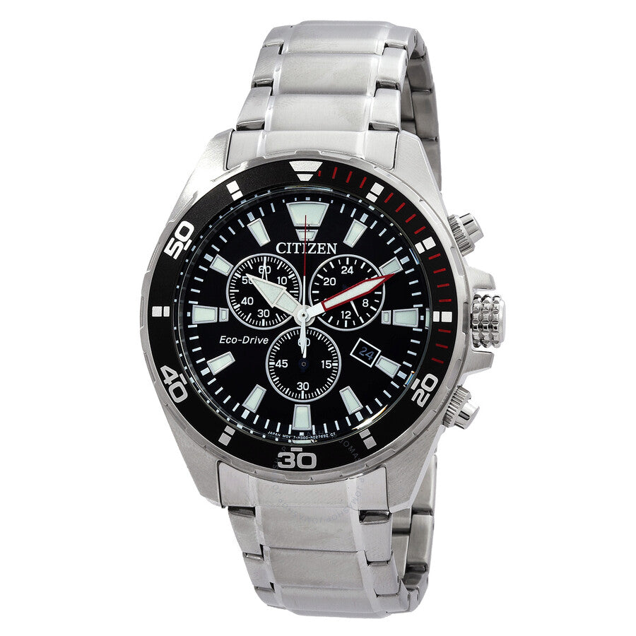 Citizen Brycen Chronograph Eco-Drive Black Dial Men's Watch AT2438-53E - Dawson Watches